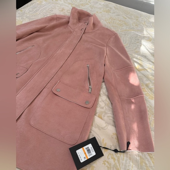 DKNY Faux Suede Blush Pink Jacket | Size S | NWT - Picture 3 of 12